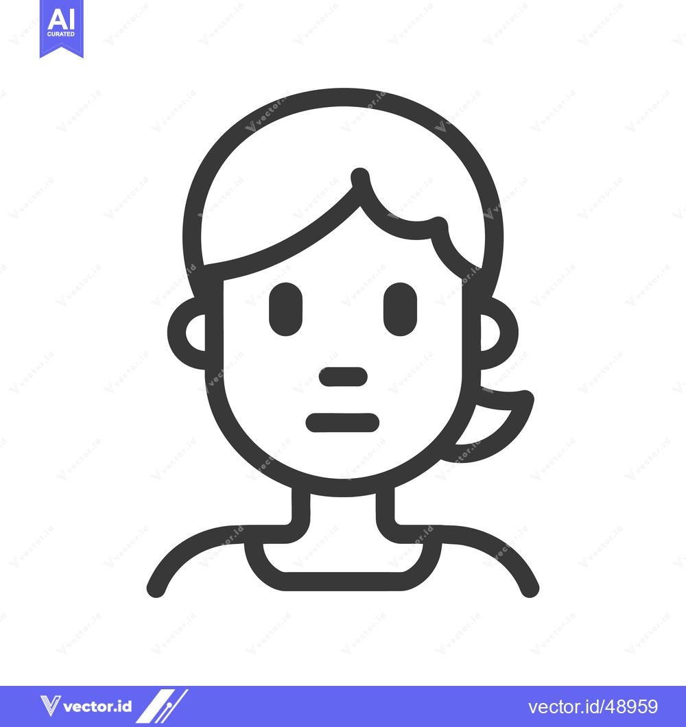 Premium Vector of A simplified flat illustration of a female person icon