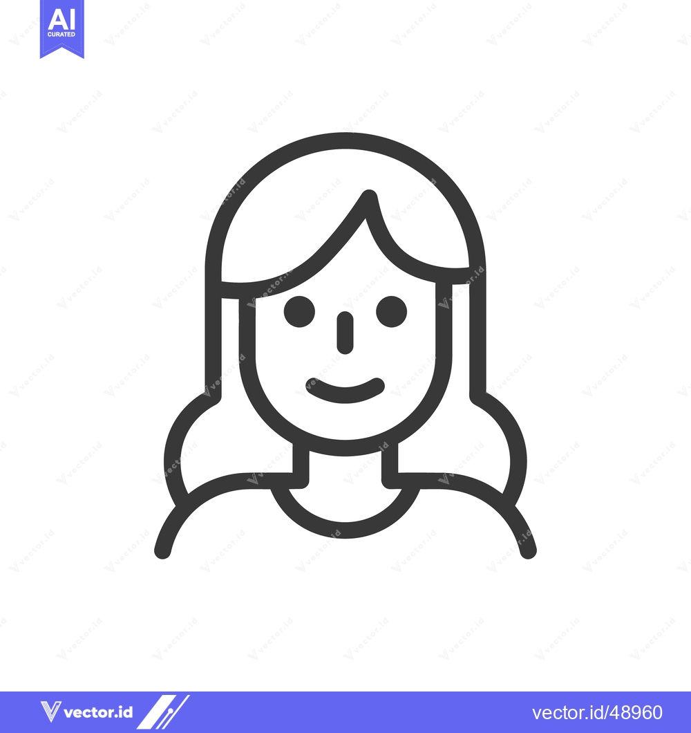 Premium Vector dari A simple icon representing the face of a smiling woman