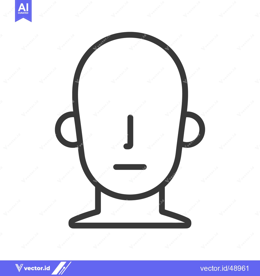Premium Vector dari A simple human head illustration showing the basic facial features