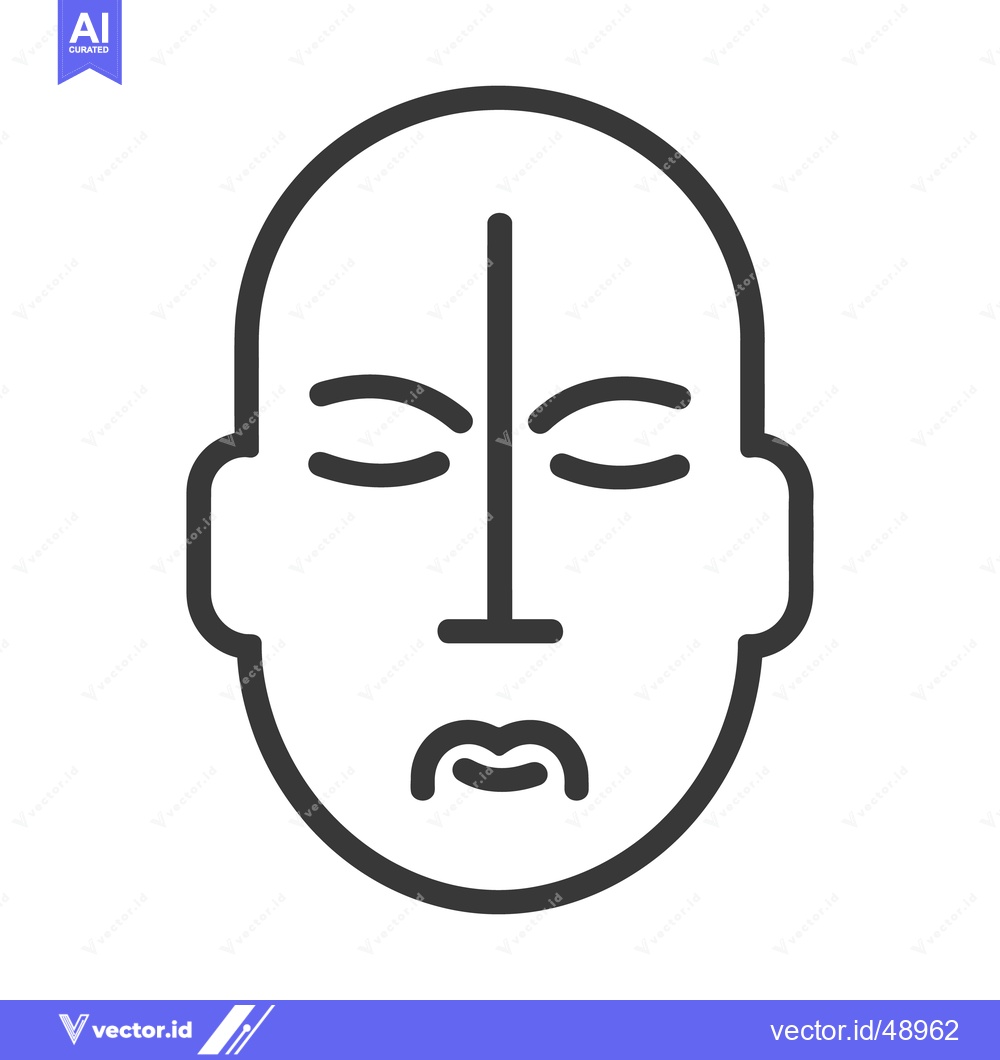 Premium Vector dari A minimalistic line drawing of a human face with closed eyes