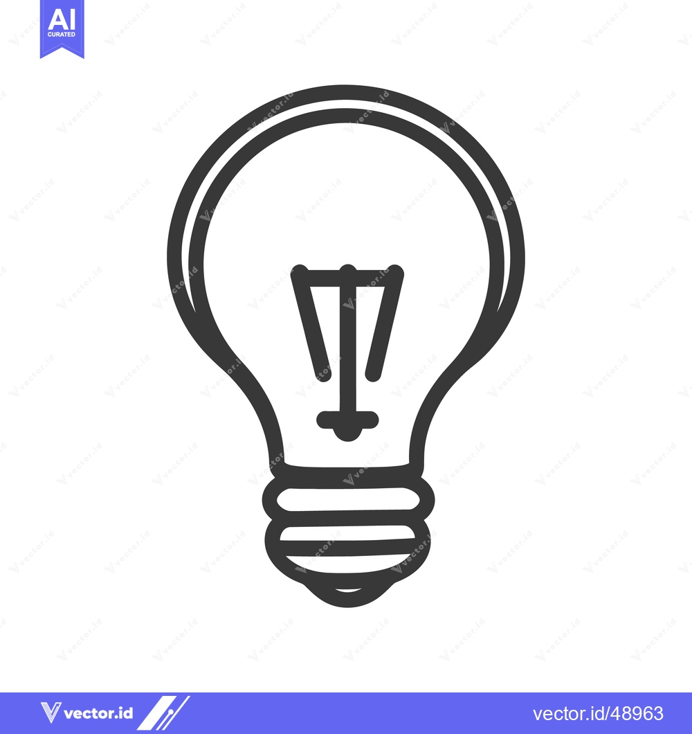 Premium Vector dari The simple black and white illustration of a lightbulb
