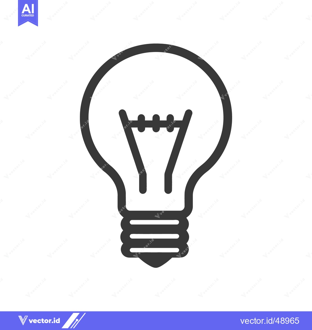 Premium Vector of A simple illustration depicts a traditional electric light bulb shape