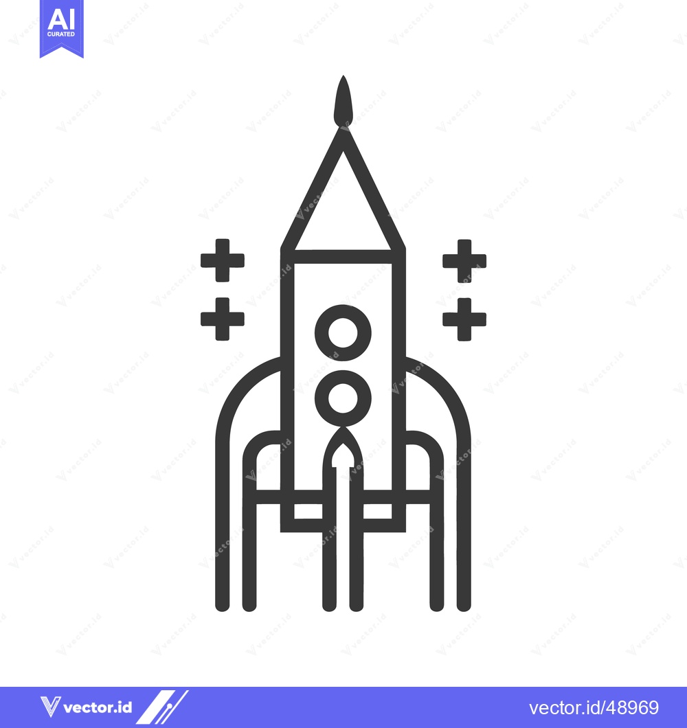 Premium Vector dari A stylized image of a rocket ship ready for launch into space