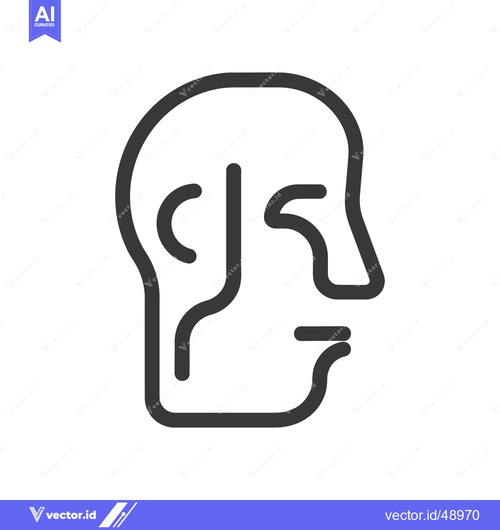 Premium Vector dari Simple minimalist line drawing depicting the side profile of a human f