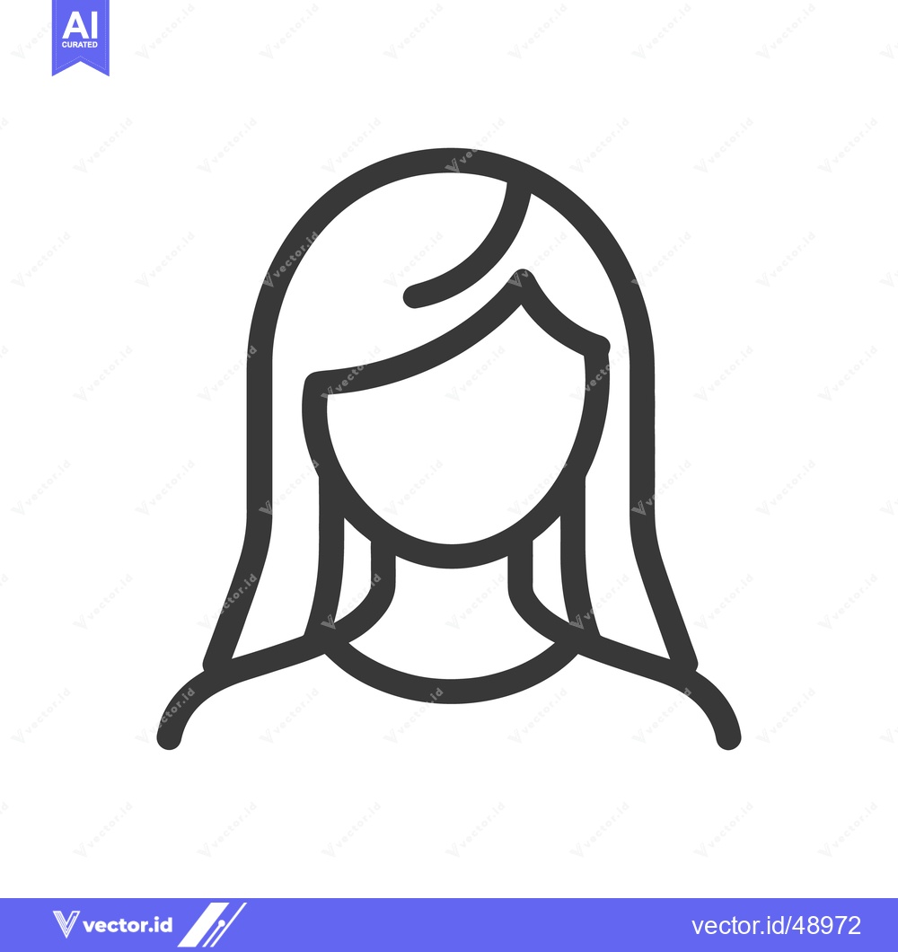 Premium Vector dari A simple line drawing of a woman with long hair