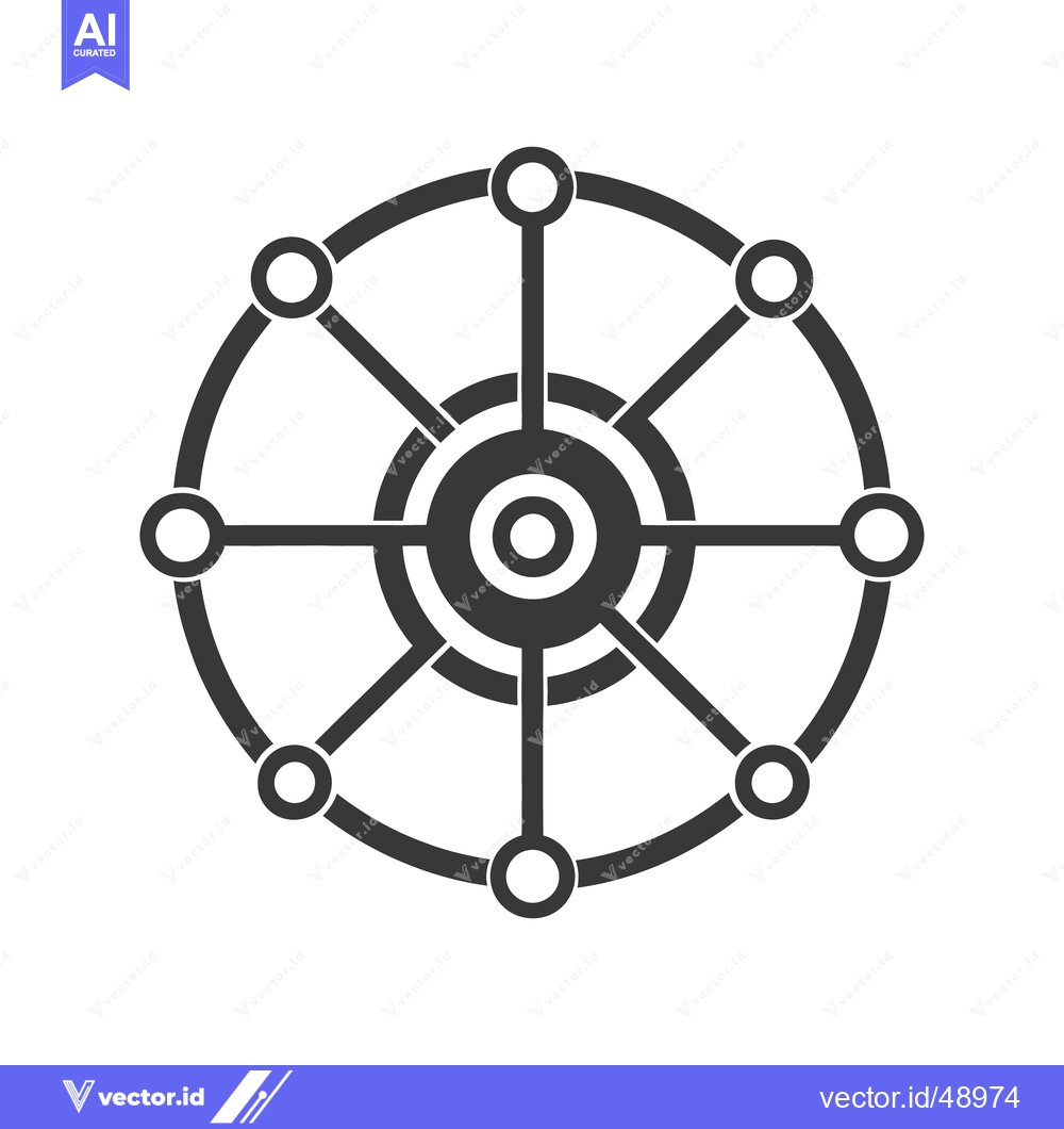 Premium Vector dari A circular network design shows interconnected nodes and central hub
