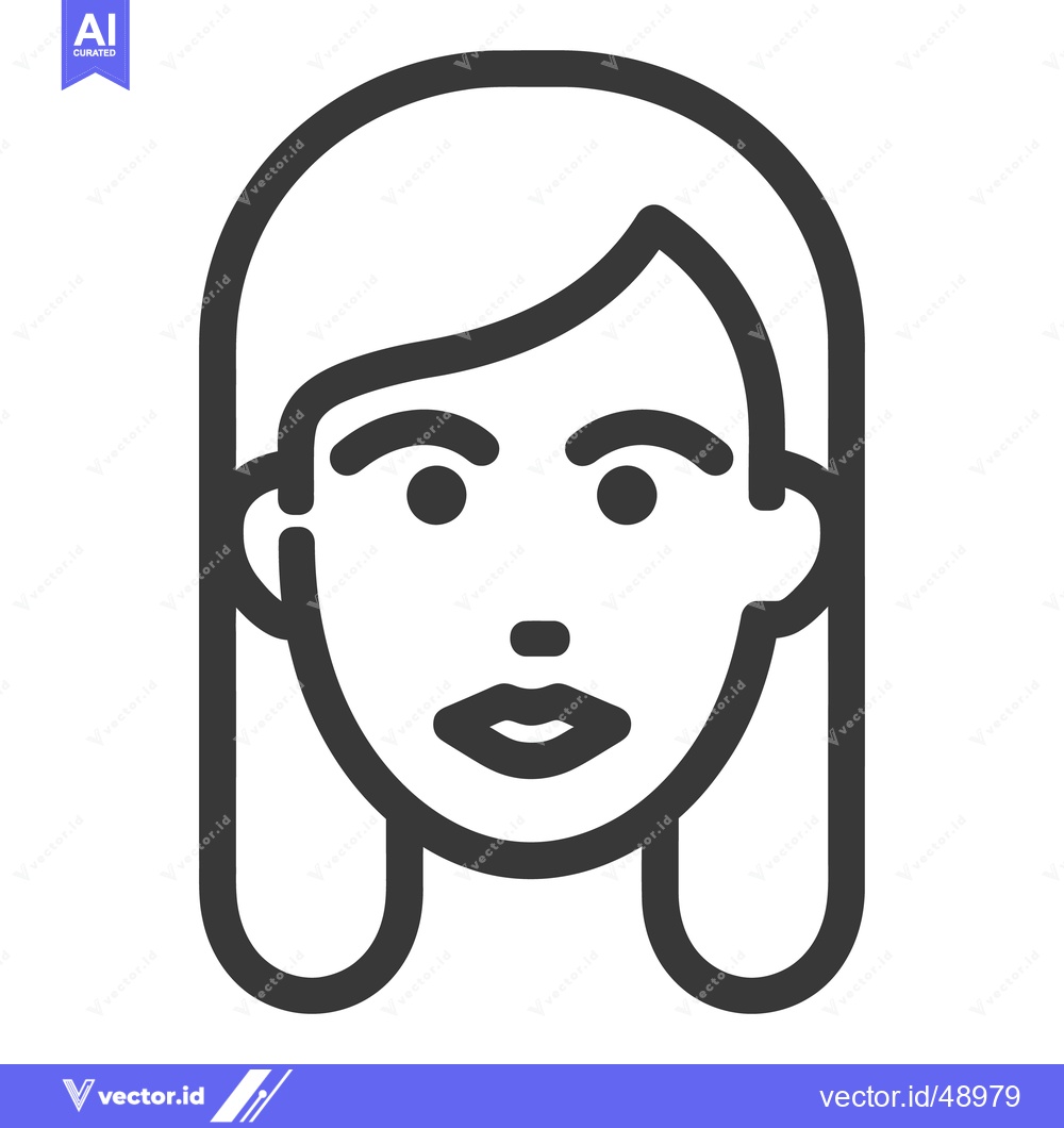 Premium Vector dari A simple line drawing of a woman facing forward