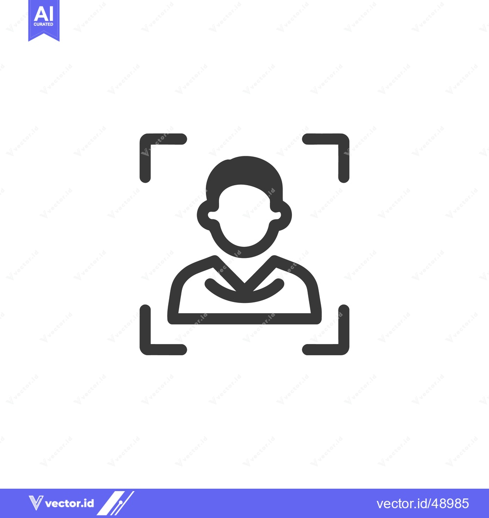Premium Vector dari Face Recognition Icon: Modern Biometric Identification System Symbol