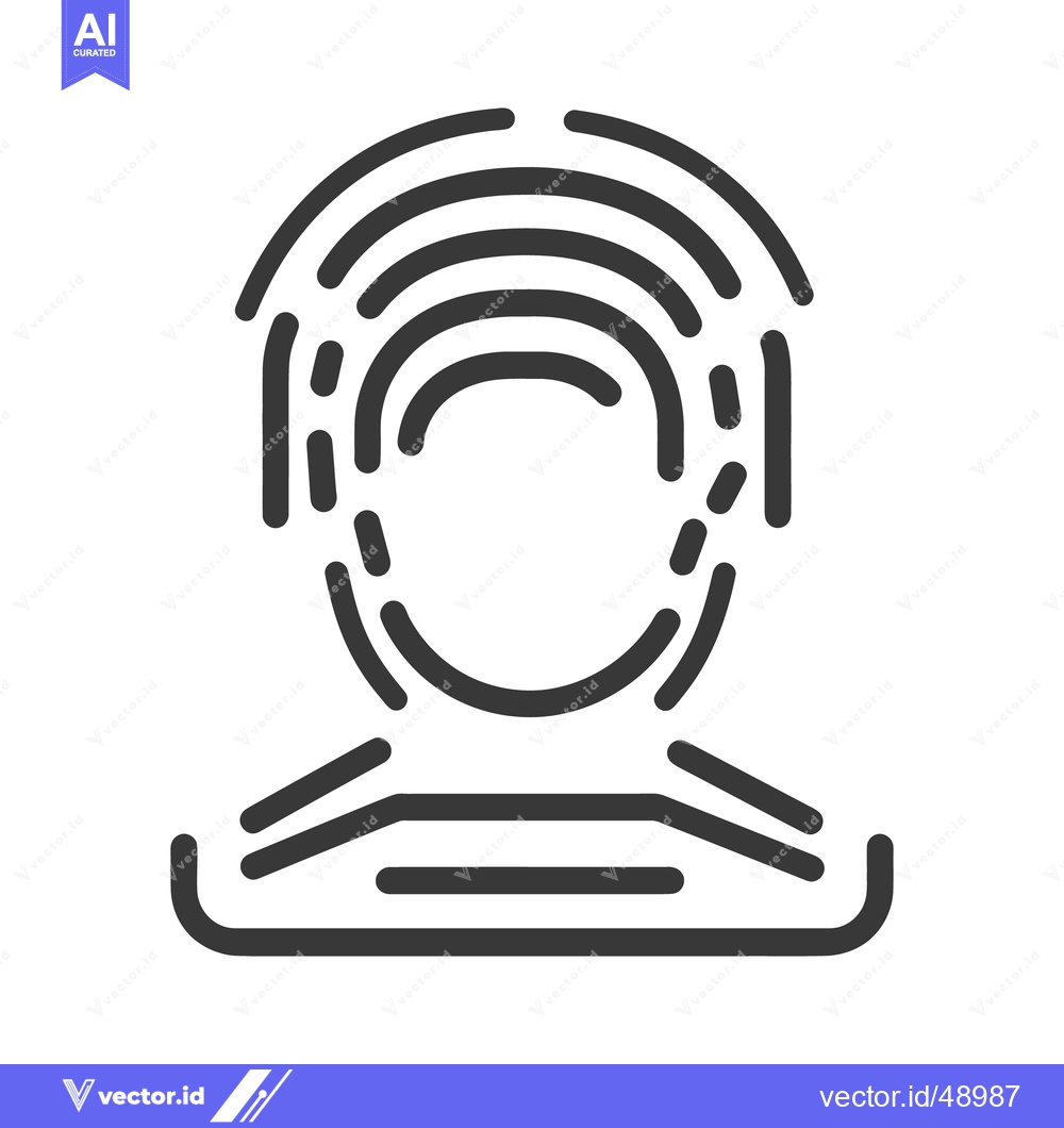 Premium Vector of An abstract line art illustration representing a persons biometric ide