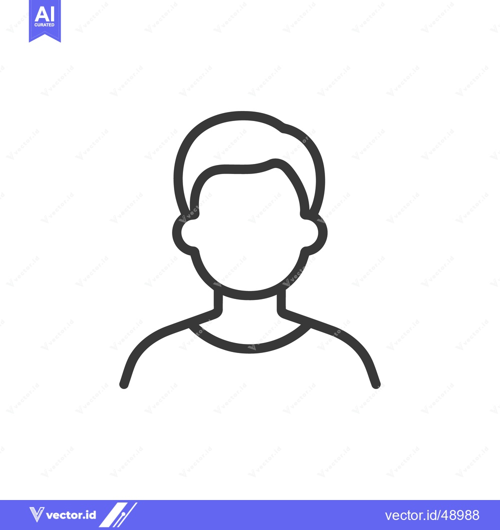 Premium Vector of Simple linear illustration depicting a male persons upper body