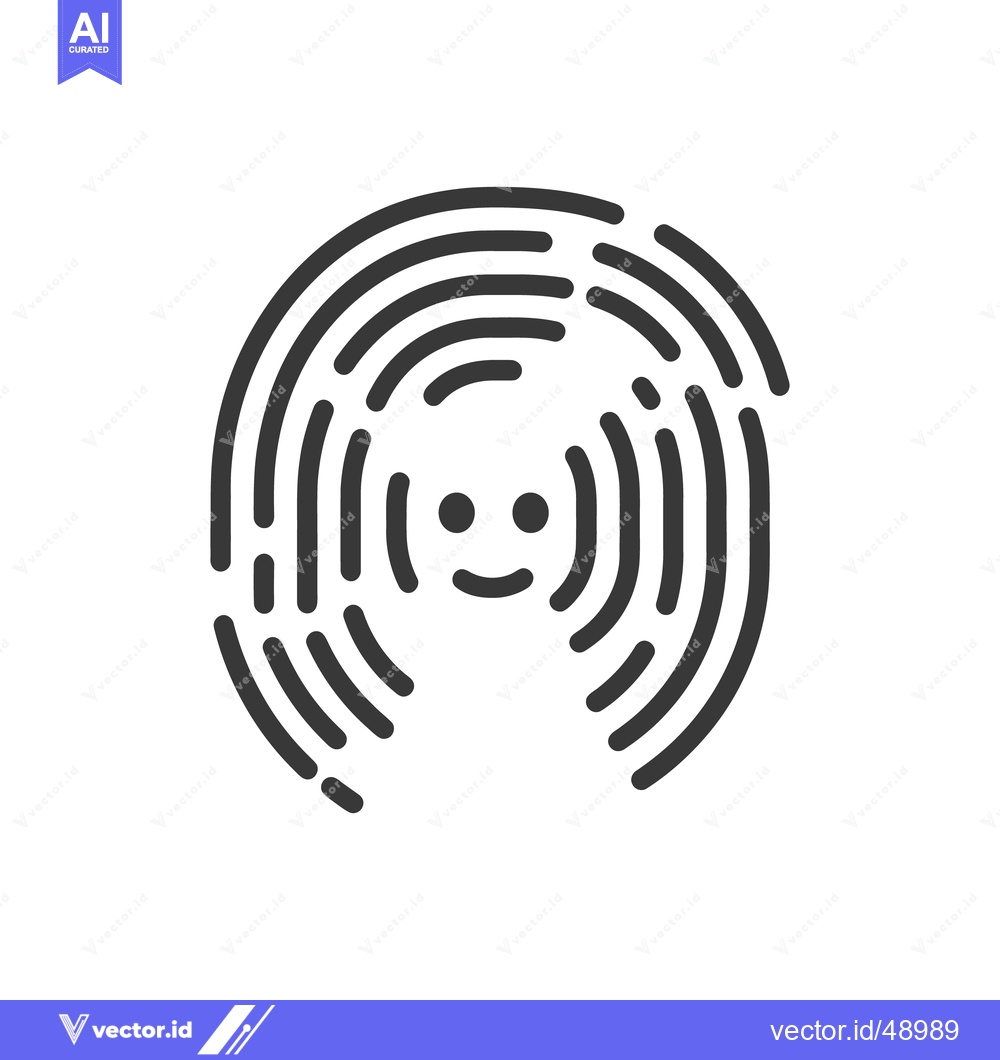 Premium Vector dari A simple happy face designed within fingerprint pattern circles