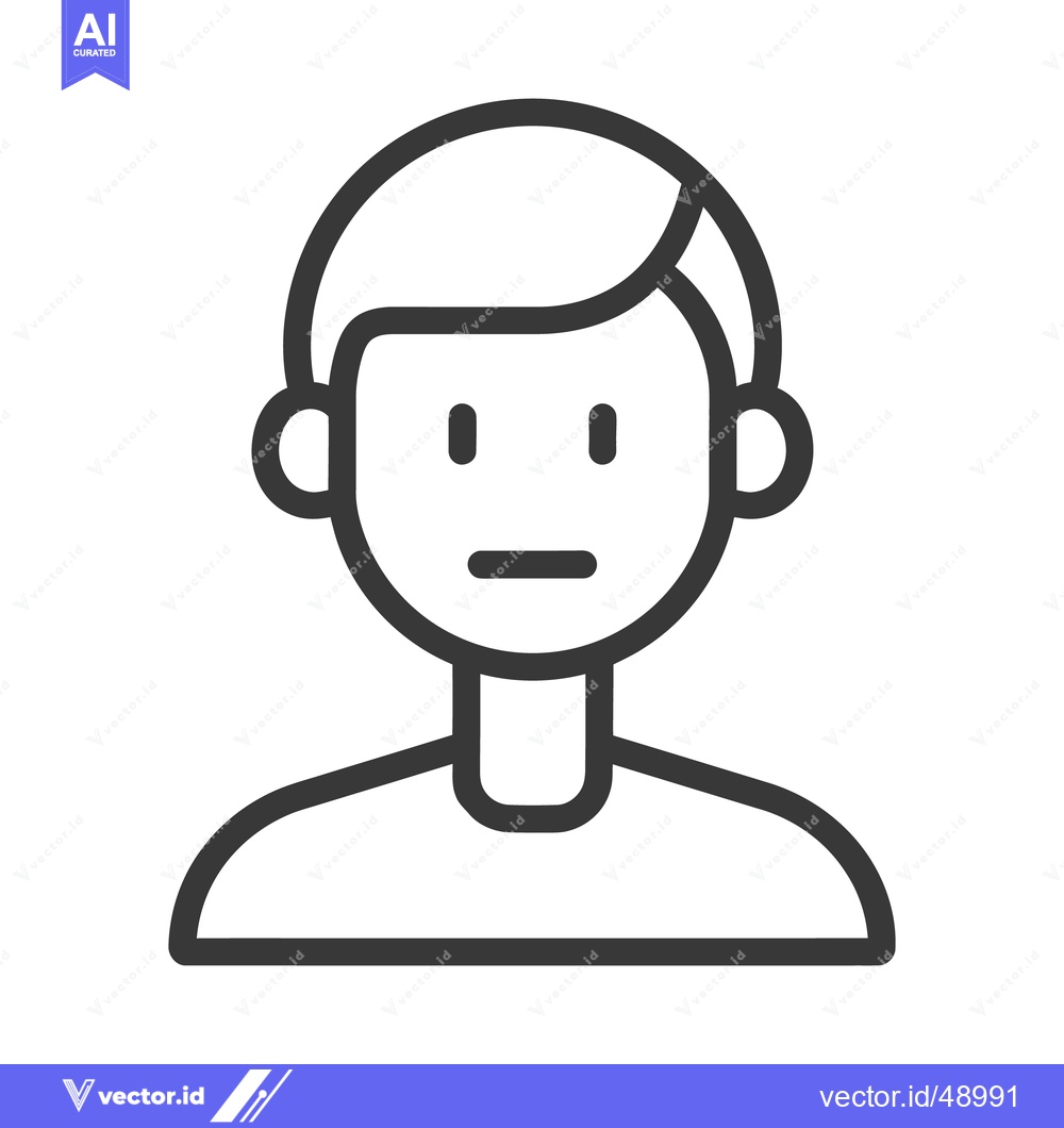 Premium Vector of Simple Icon Depicting the Front View of a Human Person
