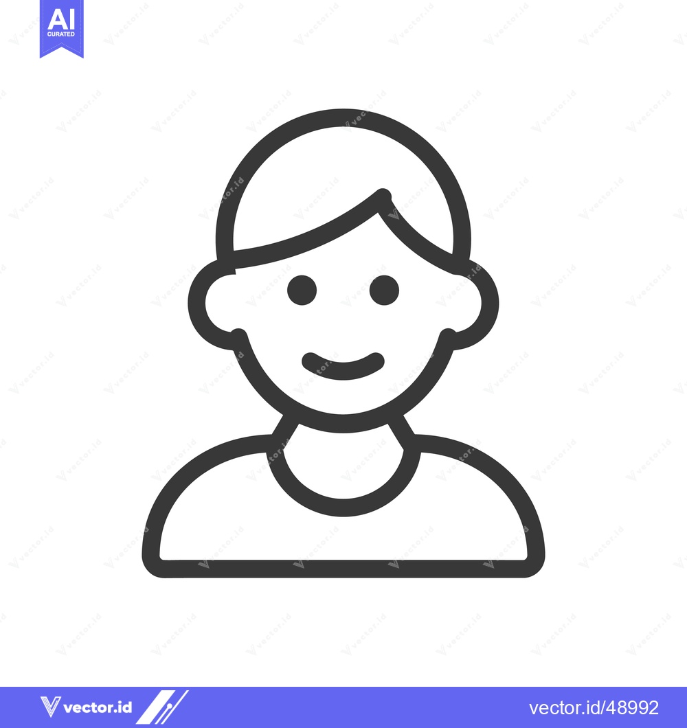 Premium Vector dari A simple outline depiction of a smiling human person