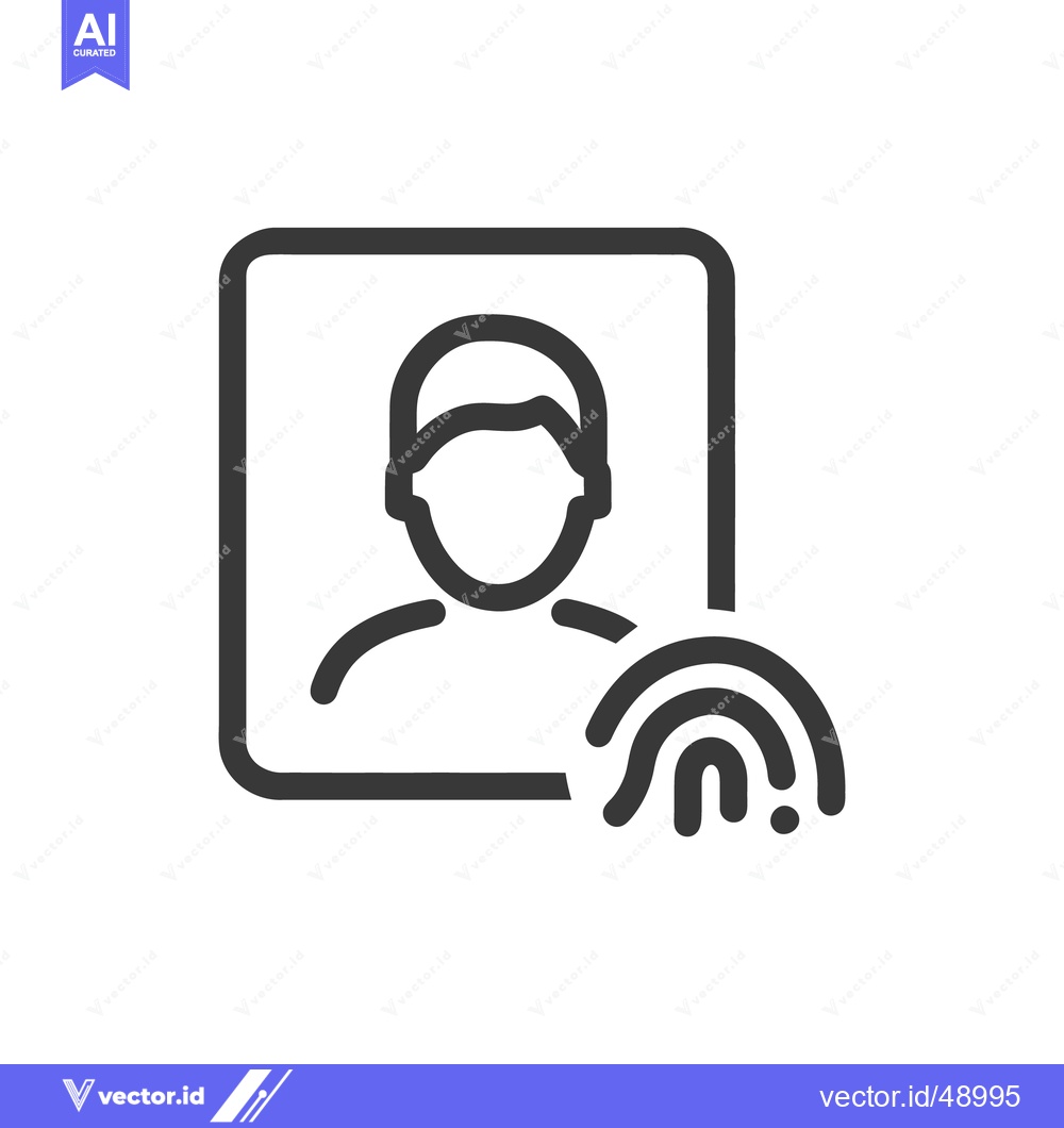 Premium Vector dari Biometric Identity Verification: Person with Fingerprint Scan Icon