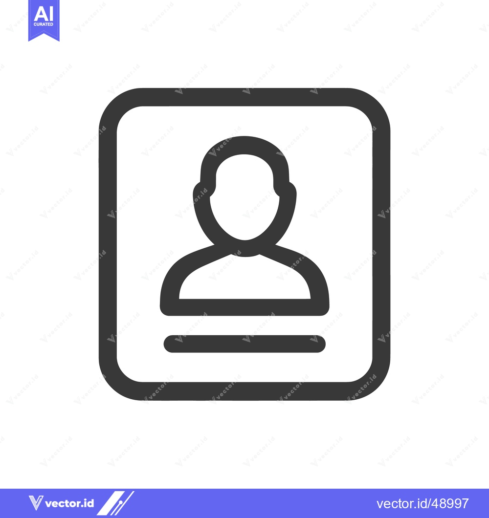 Premium Vector dari Minimalist Profile Icon: Rounded Square Frame, Simple Human Figure