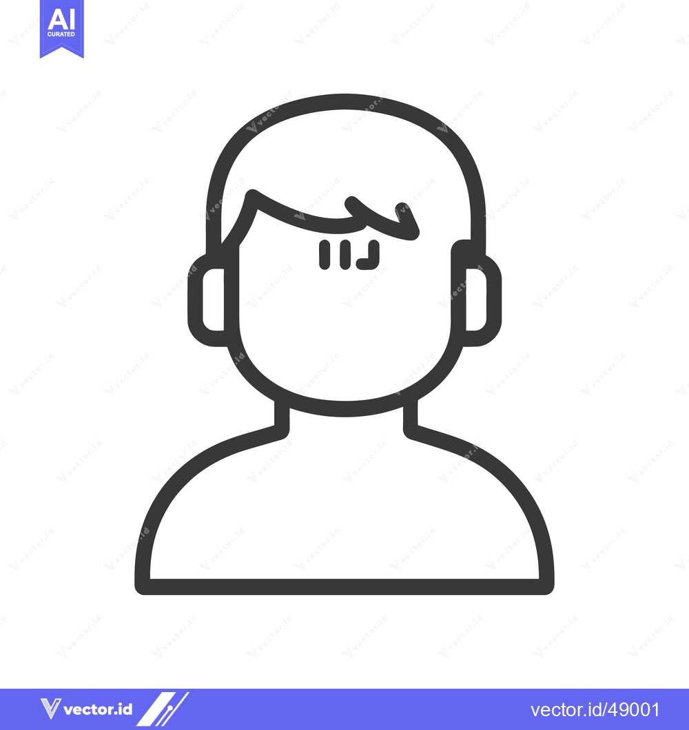 Premium Vector of A minimalist black and white graphic of a human person