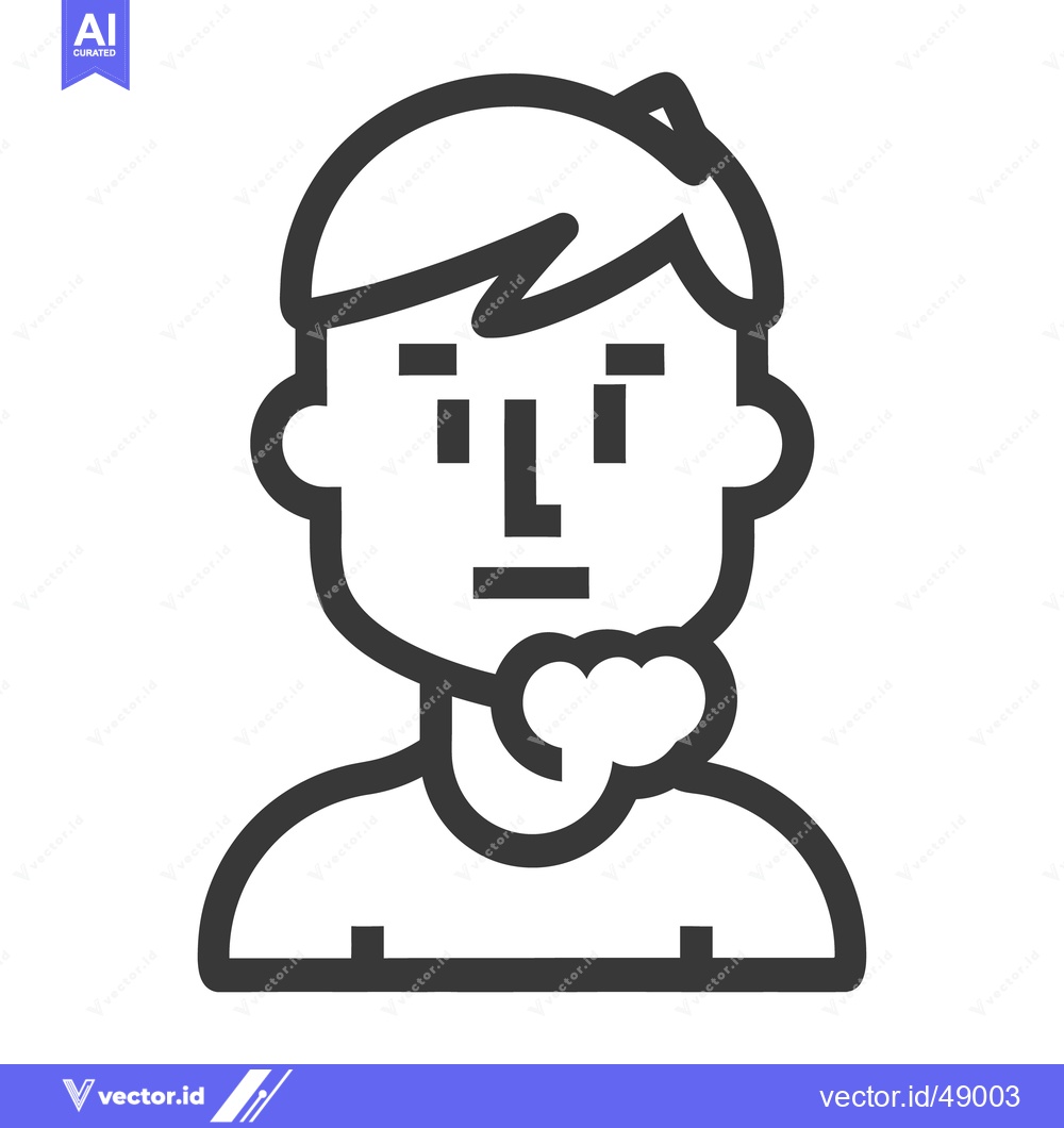 Premium Vector of An illustration of a man contemplating with his hand on his chin