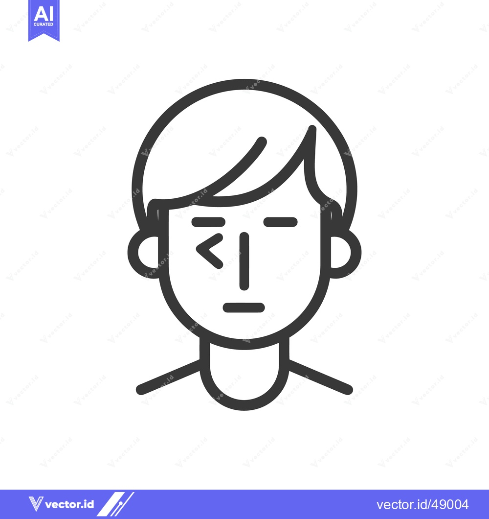 Premium Vector dari An illustrative vector image of a person with one eye squinted