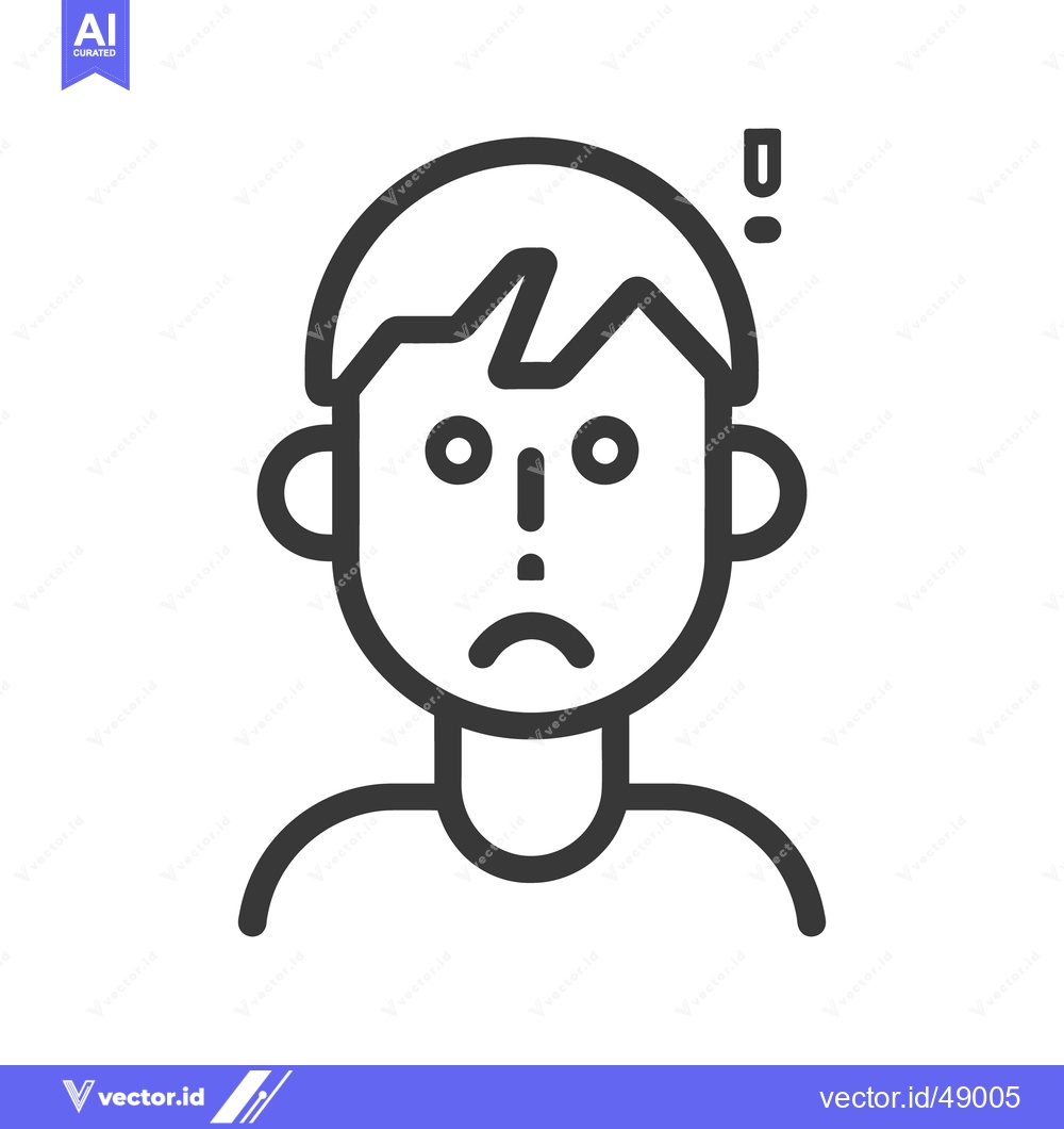 Premium Vector of Simple illustration depicting a person showing a worried expression