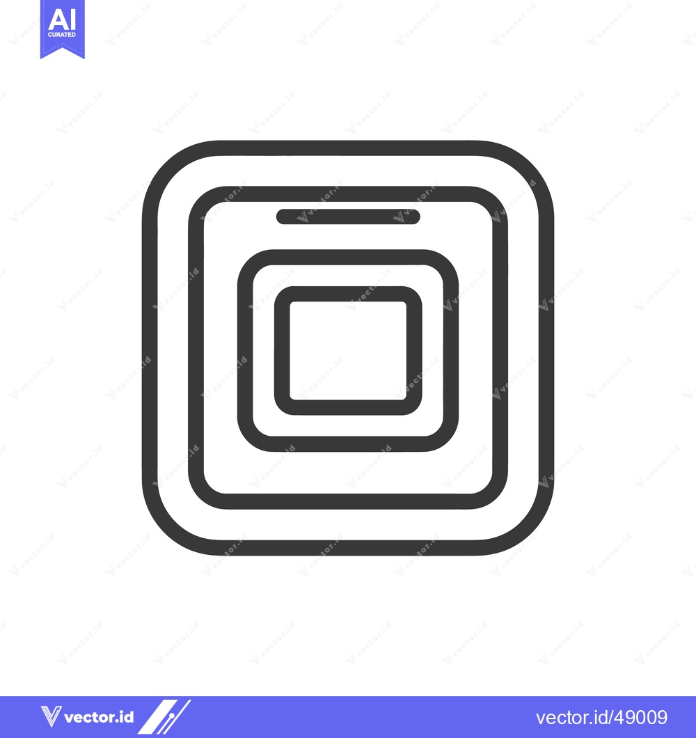 Premium Vector of Concentric Squares: Minimalist Black Line Art on White Background