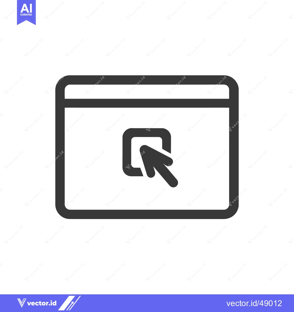 Premium Vector dari Login Window Icon: Arrow Cursor Entering Box, Minimalist Design