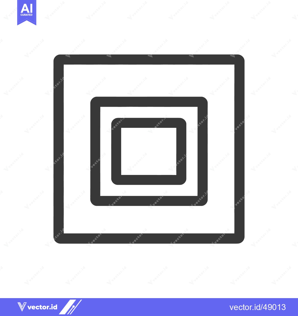 Premium Vector dari Concentric Squares: Minimalist Geometric Design in Gray and White