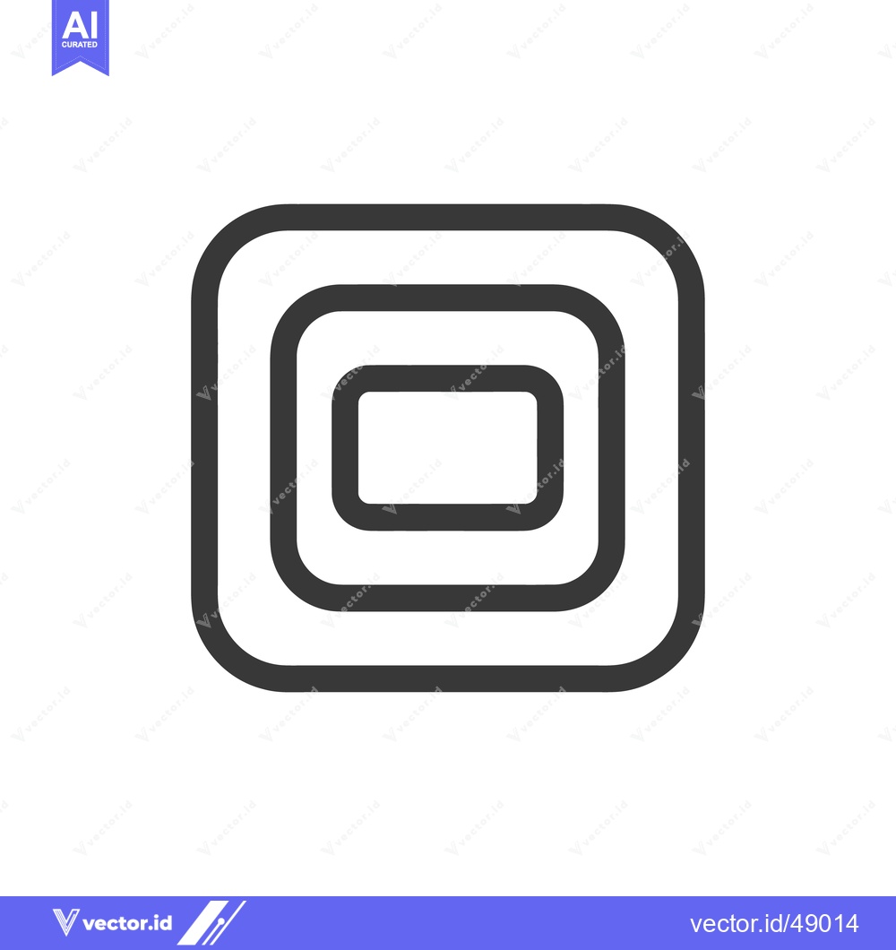 Premium Vector dari Concentric Rounded Squares: Minimalist Geometric Design in Dark Gray