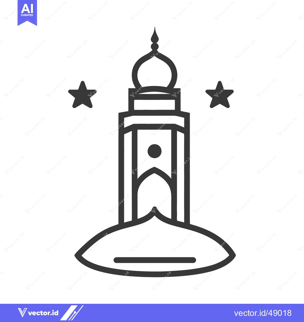 Premium Vector of A simple illustration of a mosque with stars above it