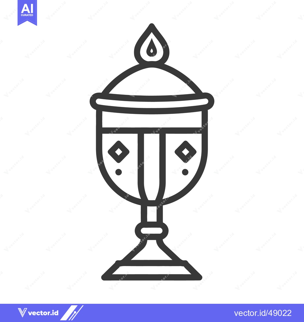 Premium Vector of A stylized graphic illustration of a decorative lidded chalice
