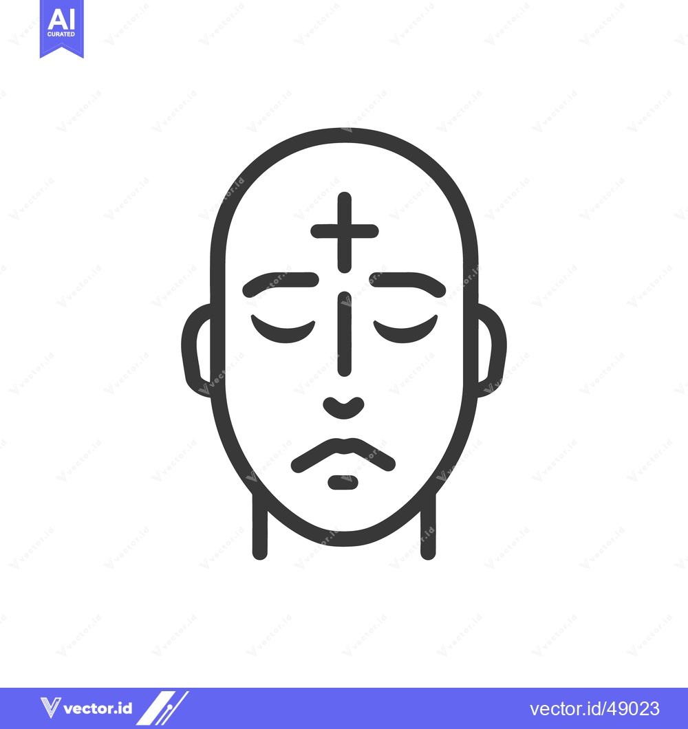 Premium Vector of A simple monochrome illustration of a human face with closed eyes