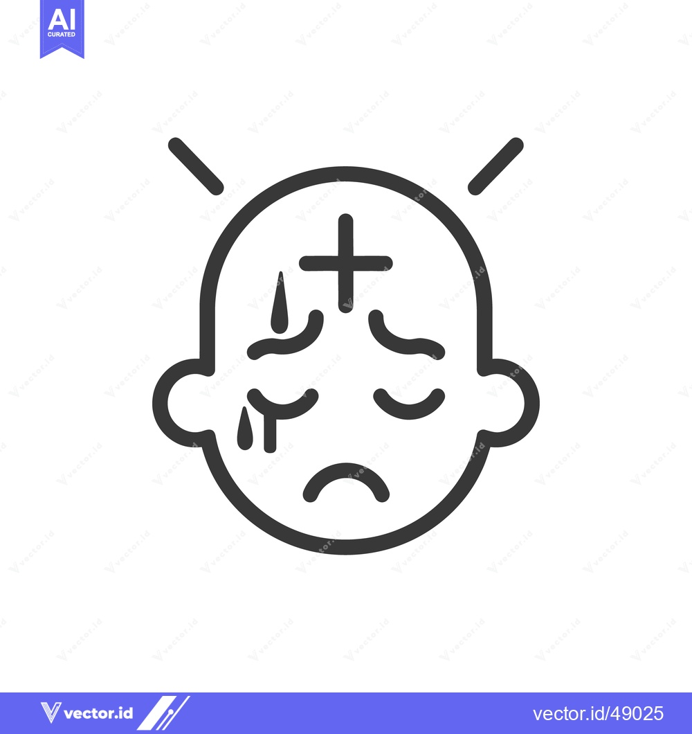 Premium Vector dari A simple illustration of a baby feeling sick or unwell