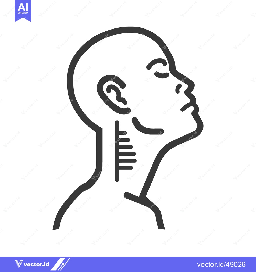 Premium Vector dari A side view illustration depicts a human head and neck