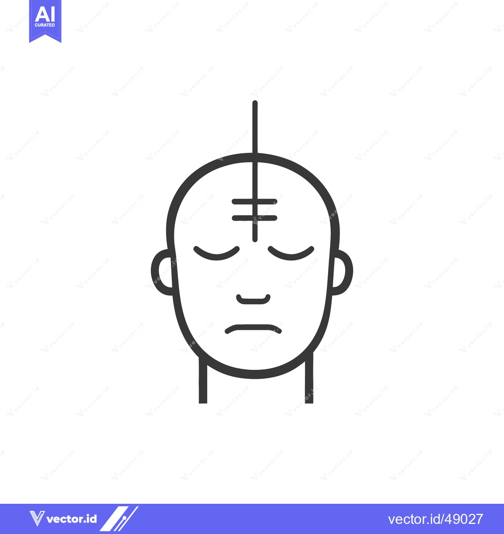 Premium Vector dari A minimalist icon depicting a human head with closed eyes