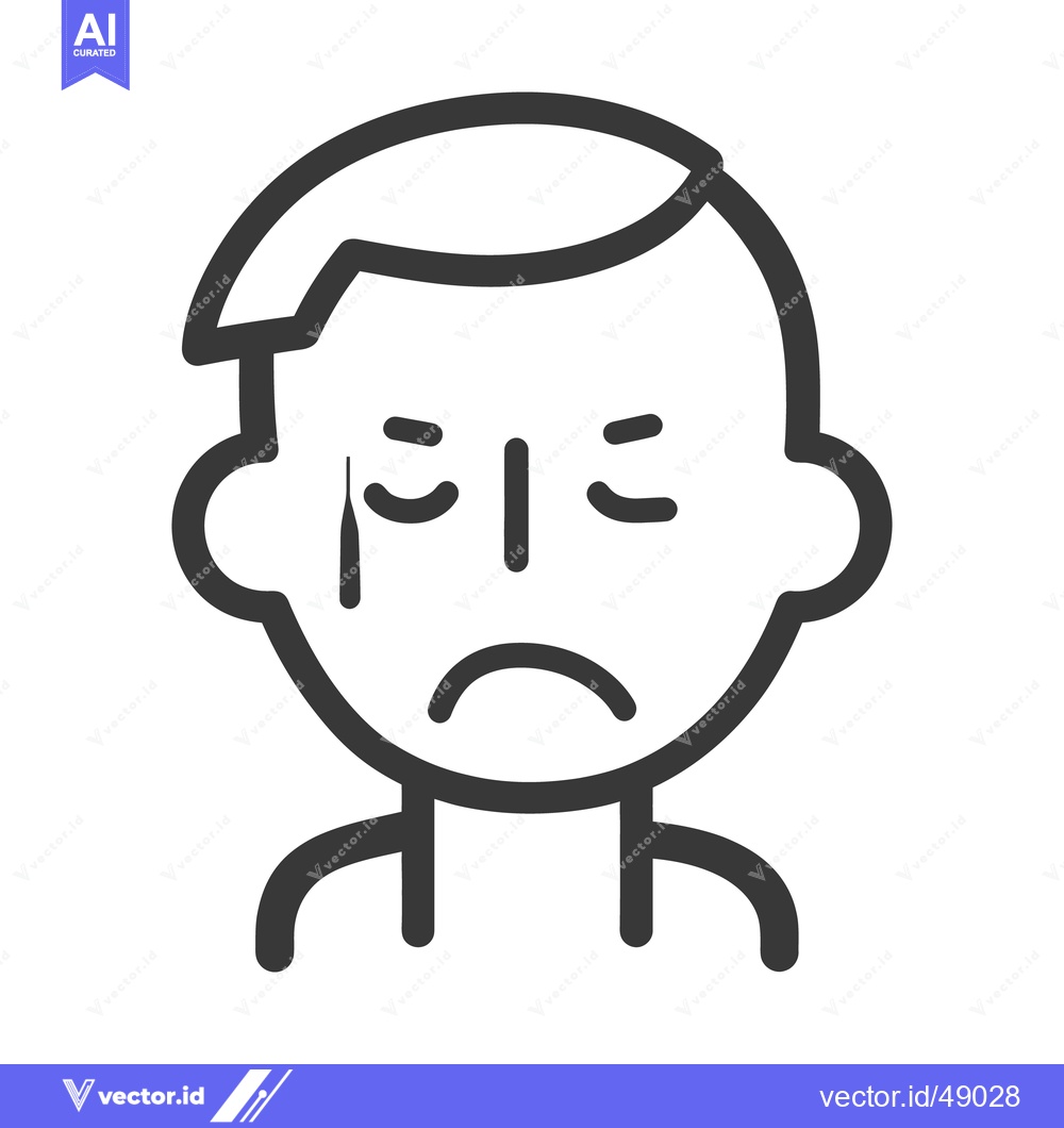 Premium Vector of A simple graphic depiction shows a person looking very sad