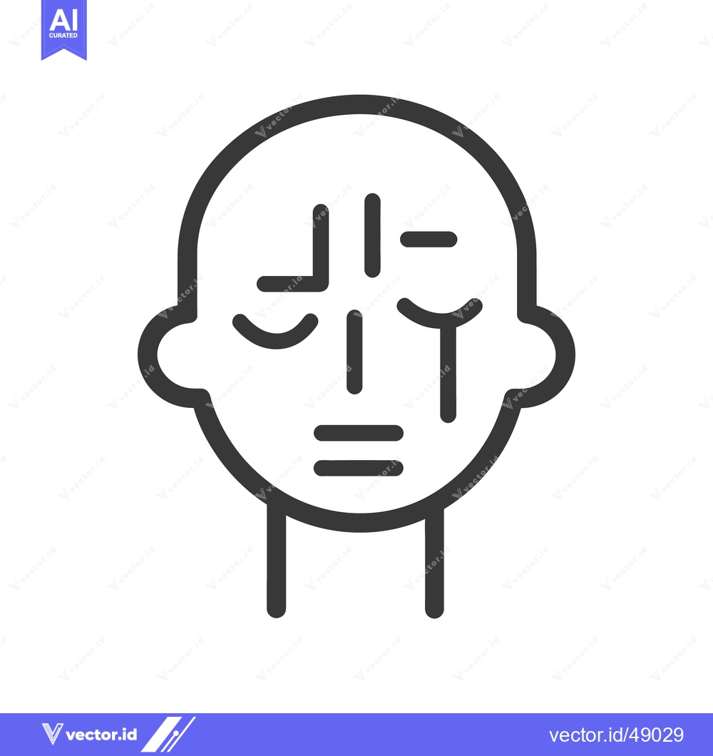 Premium Vector dari A simple line drawing depicting a person with closed eyes