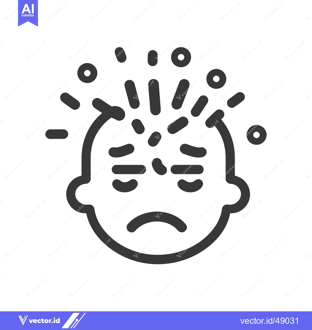 Premium Vector of A stylized illustration of a head experiencing a headache