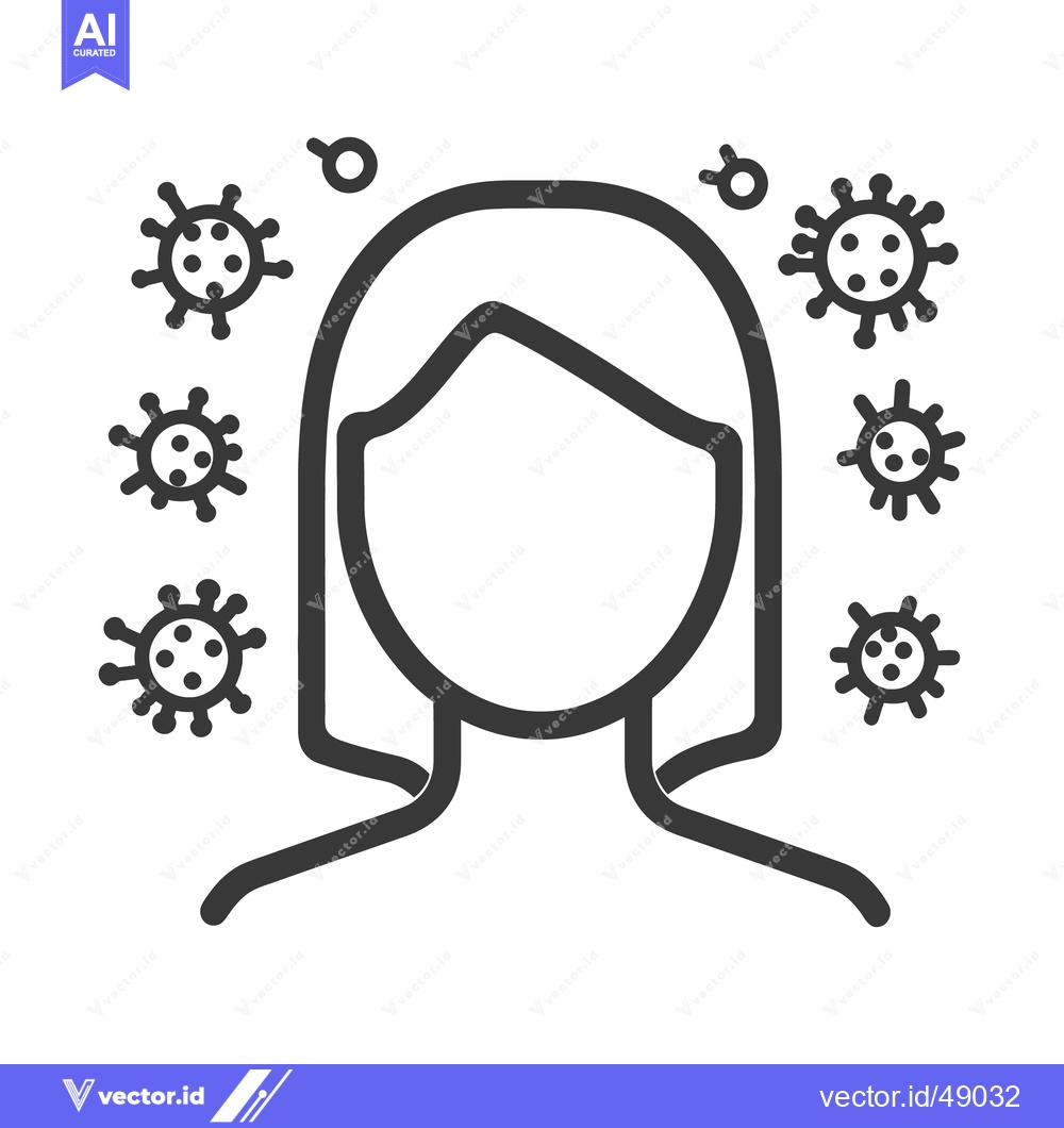 Premium Vector of A persons face surrounded by potential viral particles