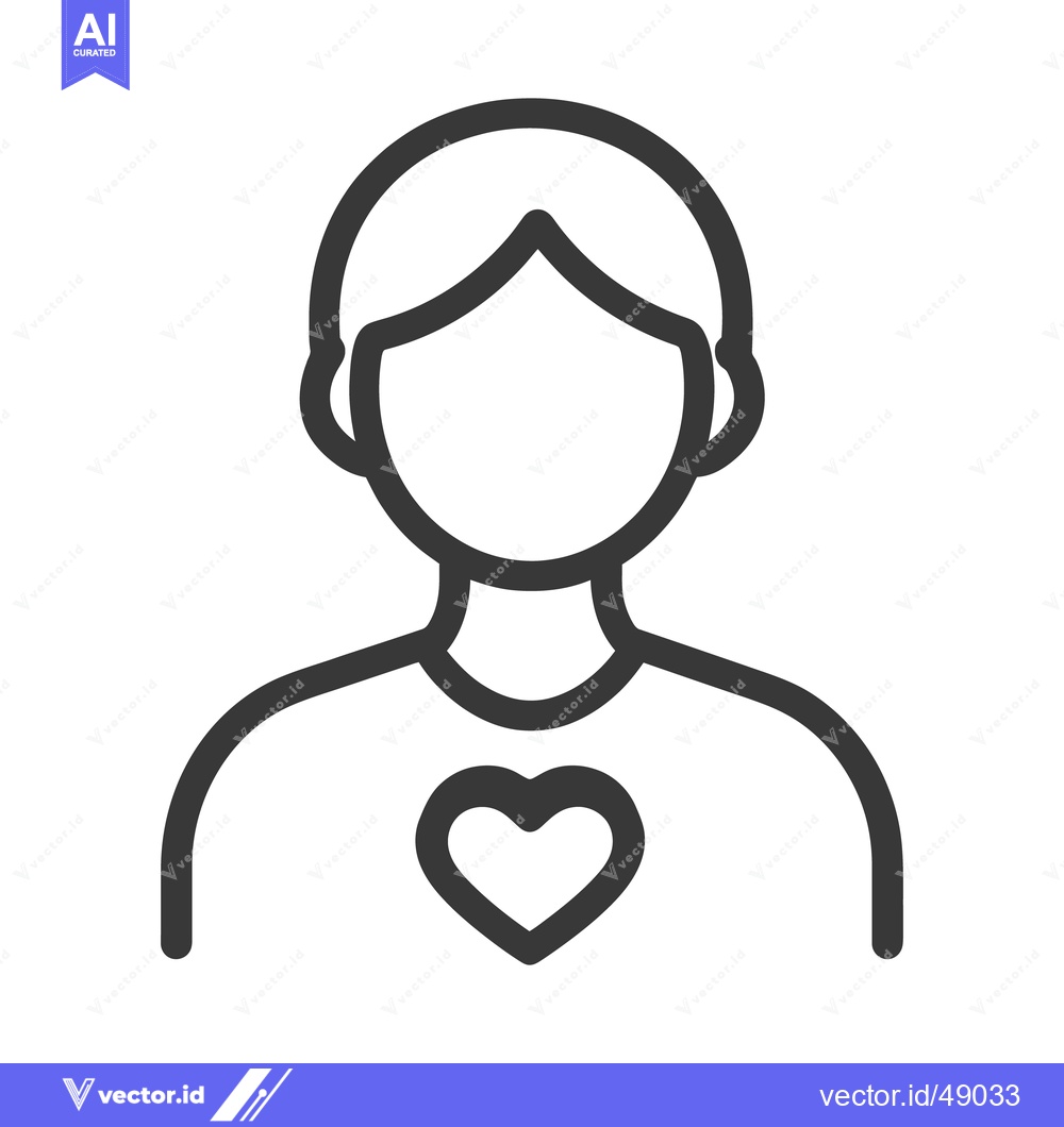 Premium Vector dari A simple line drawing depicting a person with a heart symbol