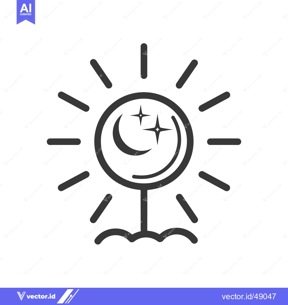 Premium Vector dari A stylized image combines sun and moon with stars together
