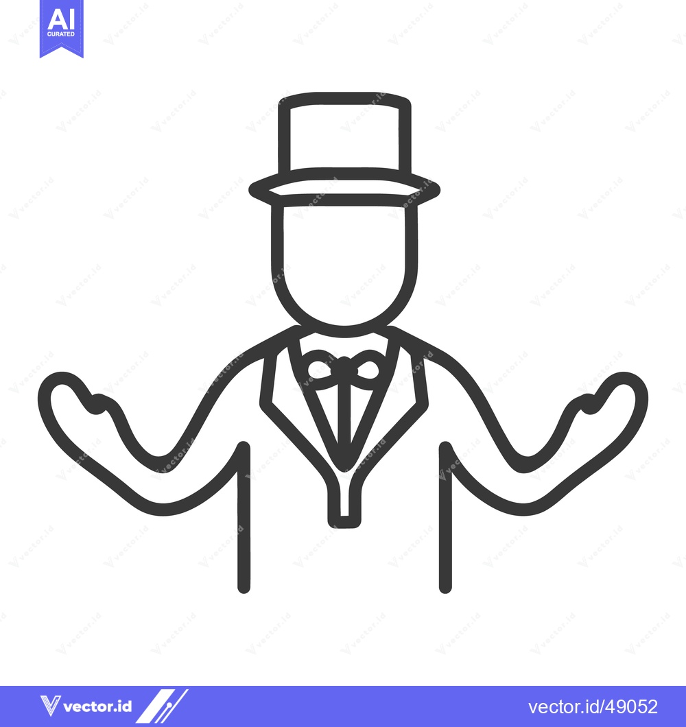Premium Vector dari A simple illustration of a man wearing a tuxedo and top hat