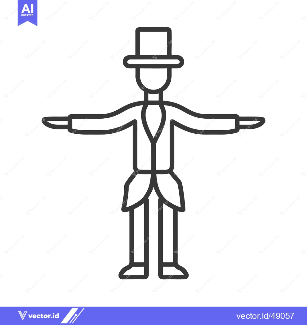 Premium Vector dari A simplified illustration of a man wearing a top hat