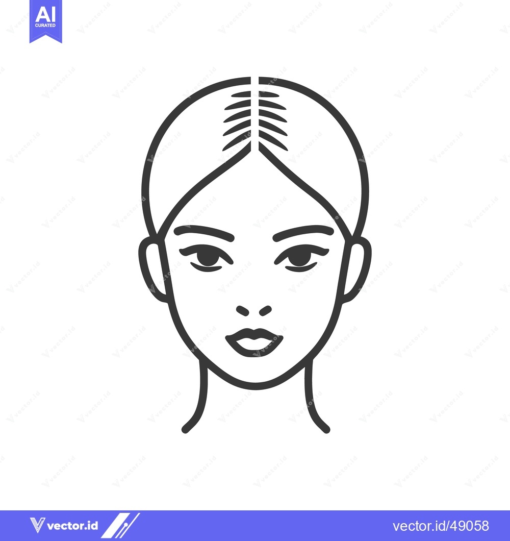 Premium Vector dari A minimalist line drawing of a female human face