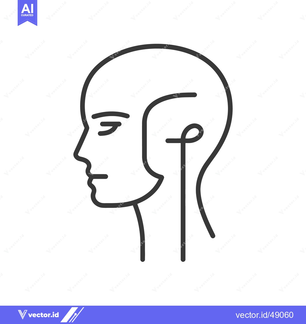 Premium Vector of A minimalist black outline illustration depicts a human head profile