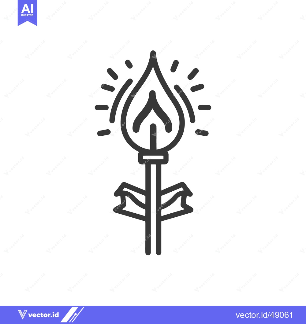 Premium Vector of A black and white illustration depicting a lit torch design