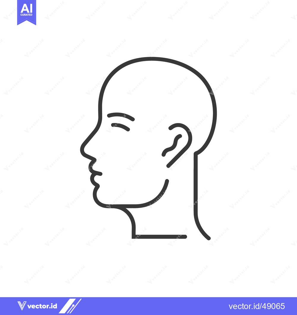 Premium Vector dari Simple outline drawing of a human head viewed from the side