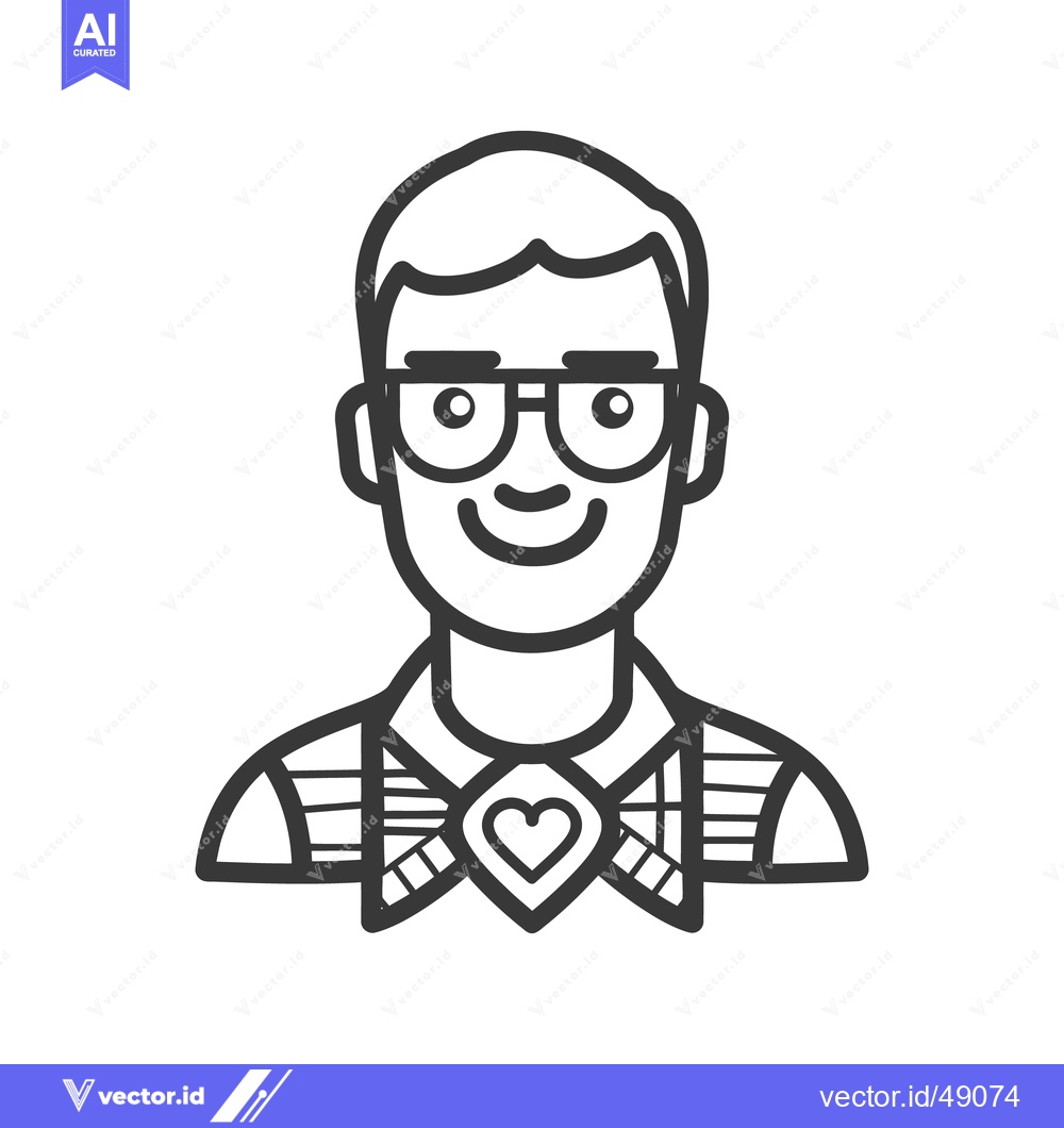 Premium Vector dari A smiling man wearing glasses and a checkered shirt