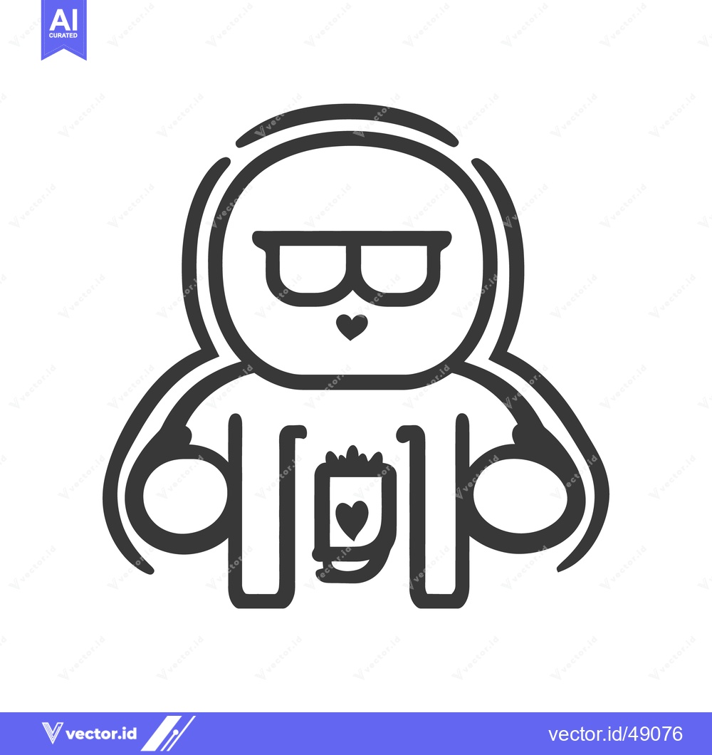 Premium Vector dari Cartoon illustration depicting a character with glasses and a heart de