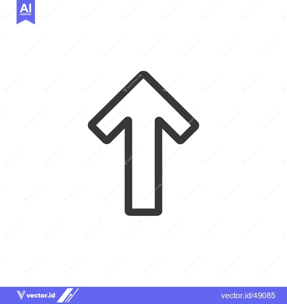 Premium Vector of Minimalist Gray Arrow Pointing Upward on White Background
