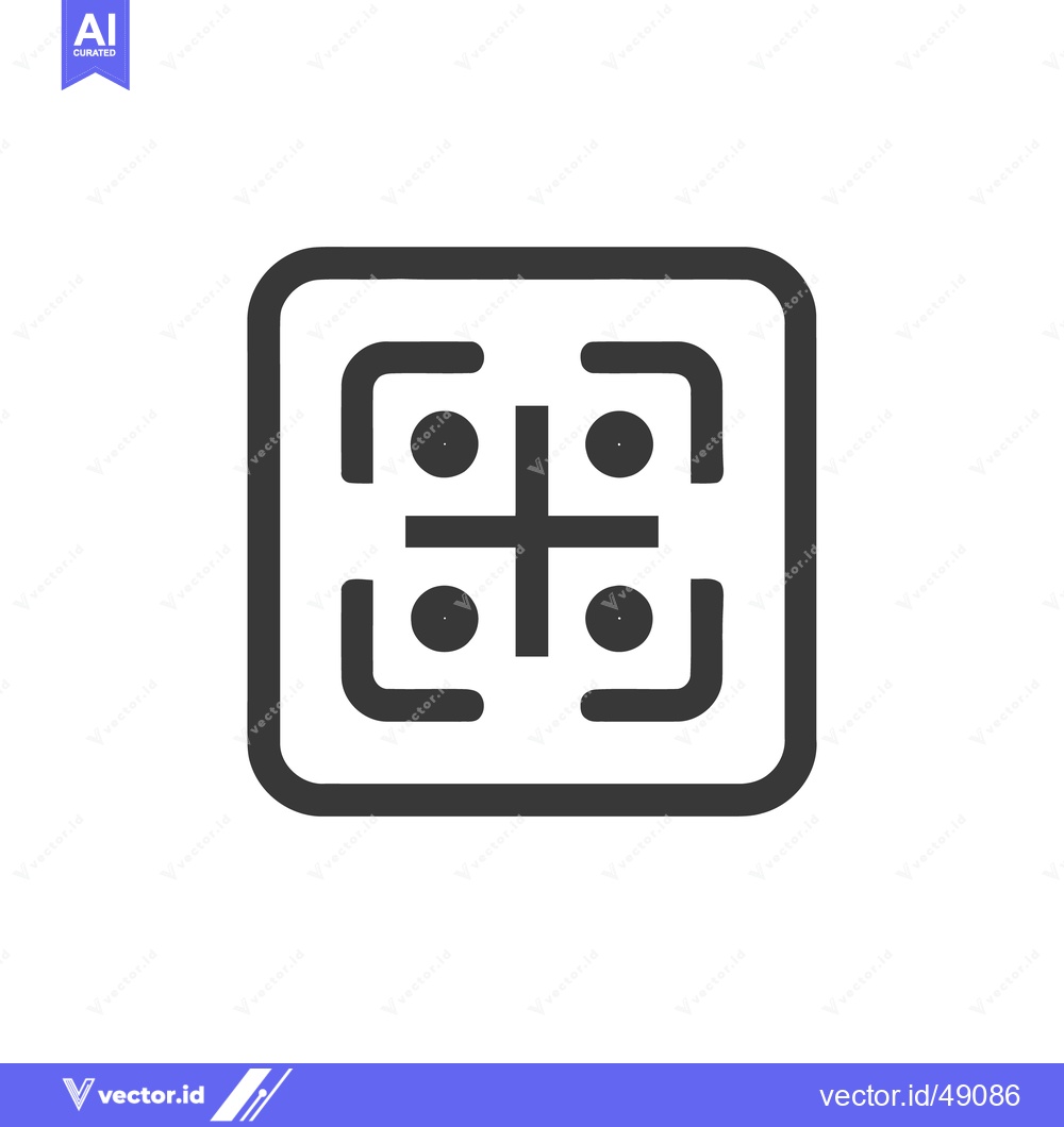 Premium Vector of Abstract Geometric Icon: Rounded Square with Cross and Corner Brackets