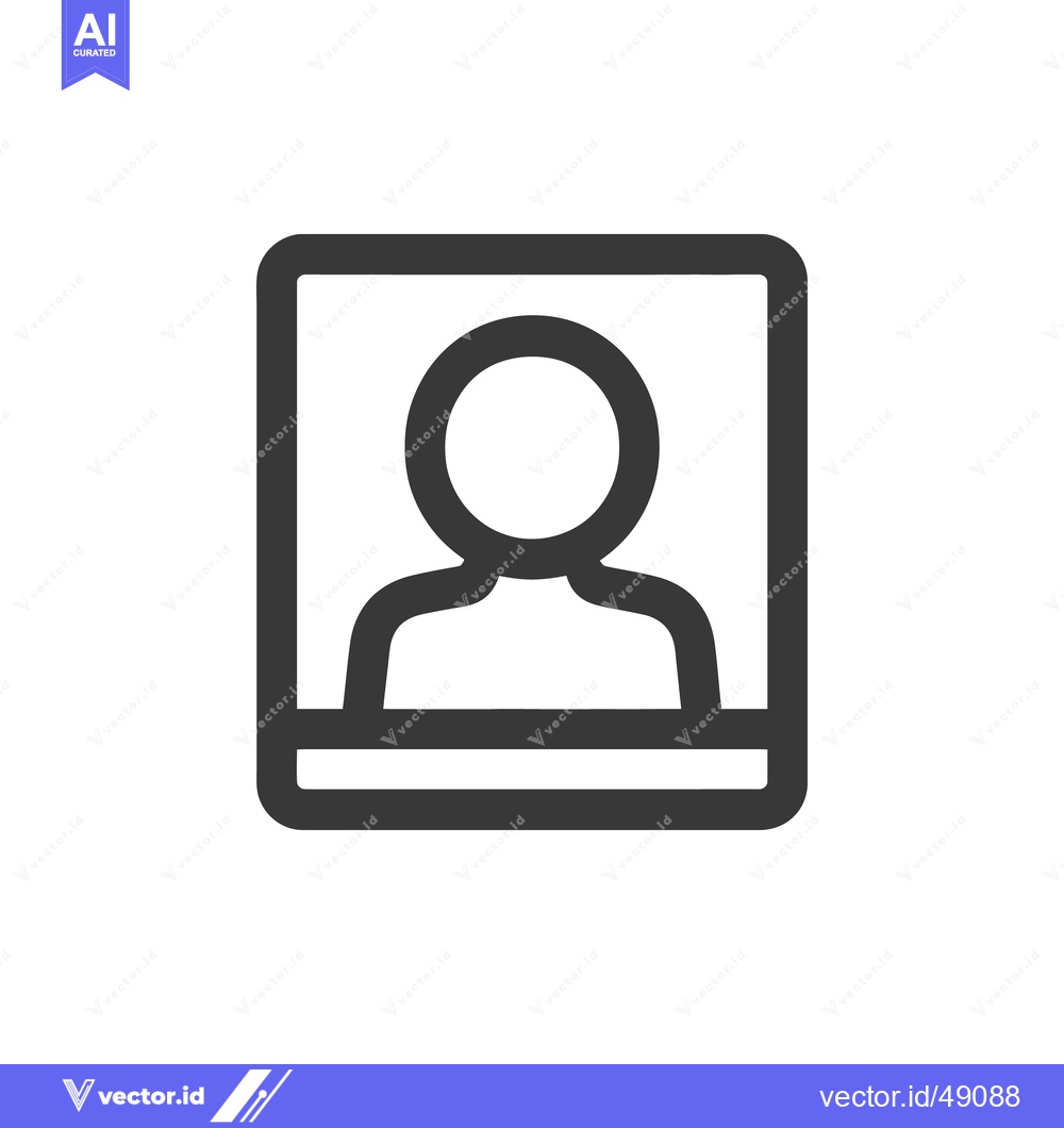 Premium Vector dari Minimalist User Icon: Simple Person Symbol in Frame, Dark Gray on Whit